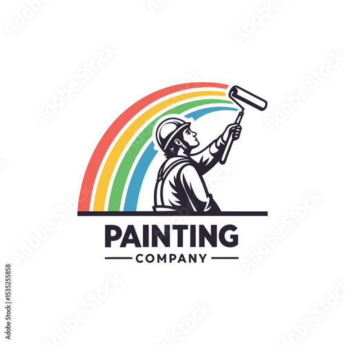 home painting logo design vector  