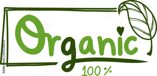 Organic food 100 percent products logo. Ecology farm bio food vector premium badges stock illustration