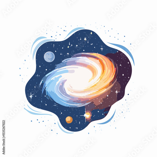 Vector Nebula and galaxies in space. Abstract cosmos background