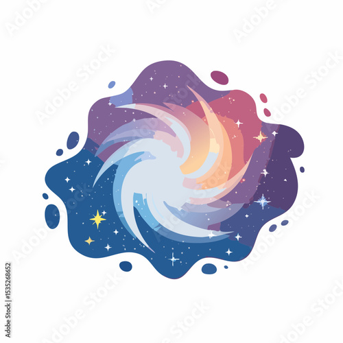 Vector Nebula and galaxies in space. Abstract cosmos background