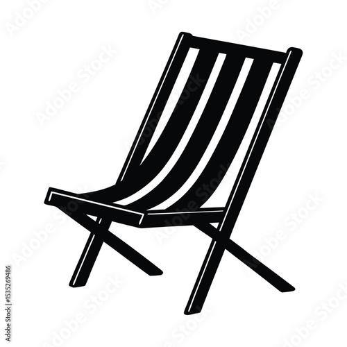 vector silhouette illustration of Beach Deck Chair Silhouette Icon