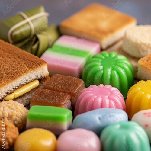 Vibrant Asian Sweets: A Colorful Kueh Collection