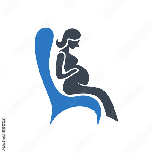 Pregnant Woman Sitting Icon