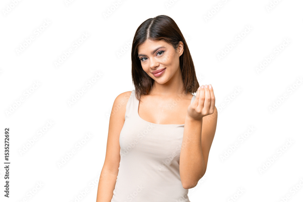 Young Russian woman over isolated chroma key background making money gesture Young Russian woman over isolated chroma key background making money gesture