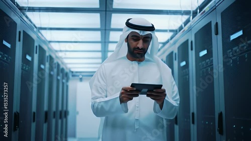 Arab Man in Data Center
