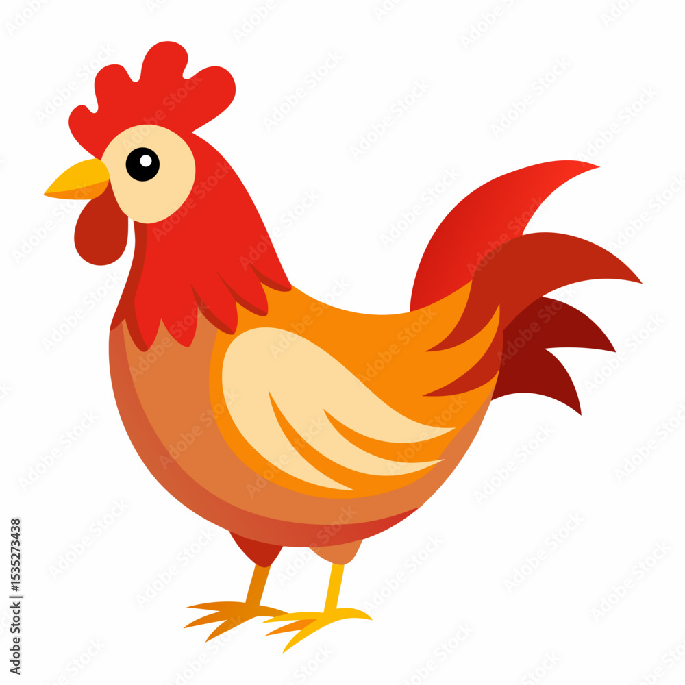 Fototapeta premium Hen vector art colourful