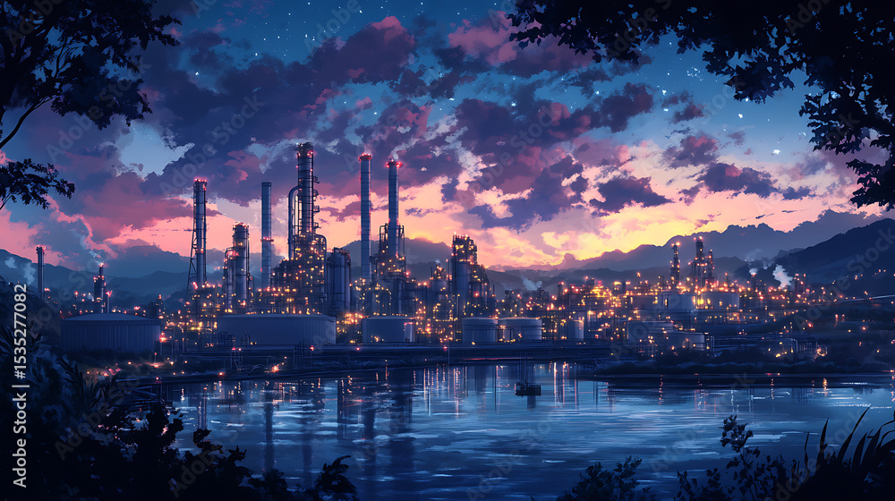 Fototapeta premium sunset over the city