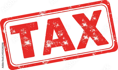 Red Grunge Tax Stamp High-Resolution Vector Graphic