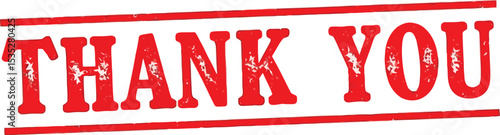 Red Rubber Stamp Thank You Message  Grateful Expression of Appreciation