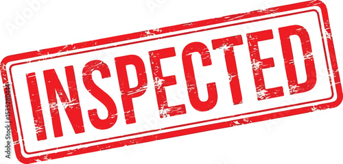 Red Grunge Inspected Stamp High-Resolution Graphic for Quality Control, Inspection, and Verification