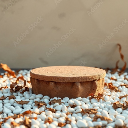 Wallpaper Mural Podium built into a snowy hill with pine trees in the background, soft winter lighting (40) Torontodigital.ca