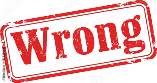 Red Grunge Wrong Stamp High-Resolution Vector Graphic