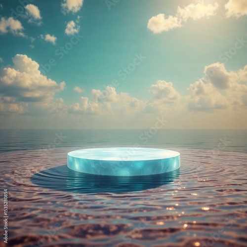 Wallpaper Mural Podium built into a snowy hill with pine trees in the background, soft winter lighting (40) Torontodigital.ca