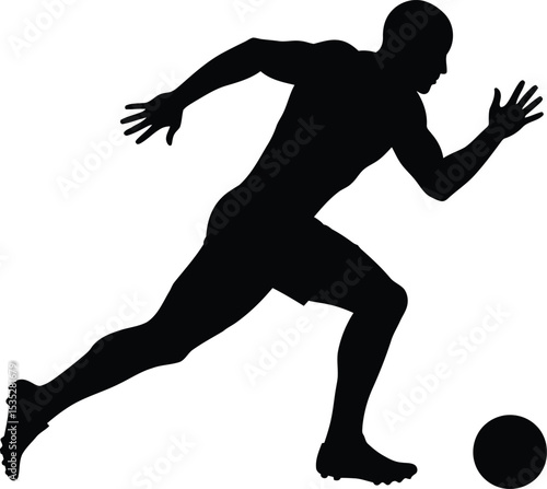 Dynamic Soccer Player Running with Ball - AI Generative
