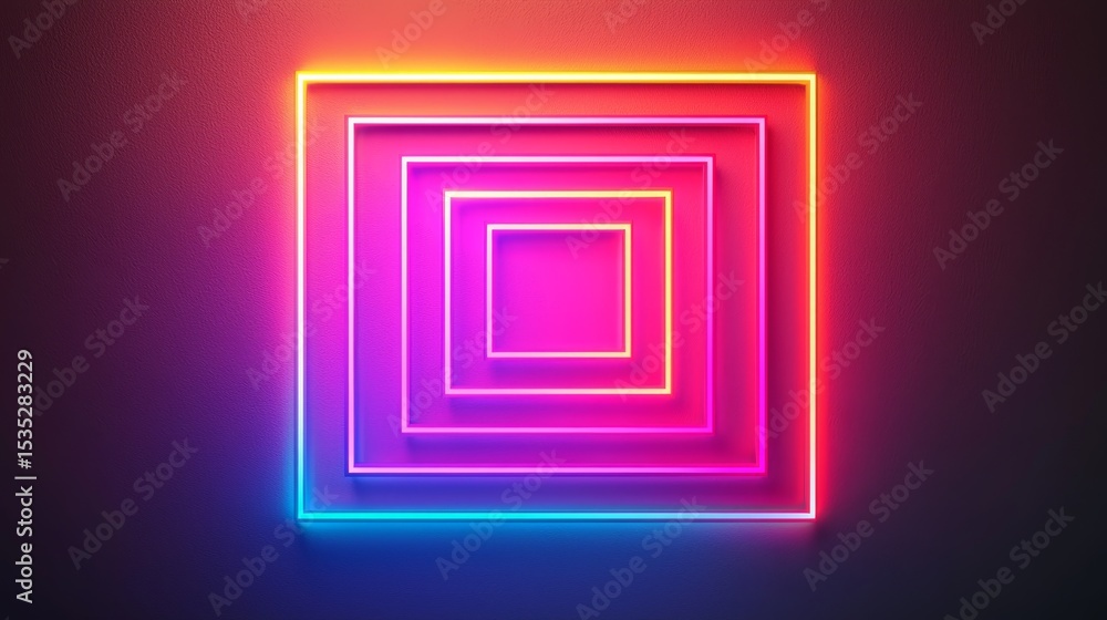 Futuristic Neon Geometric Design with Vibrant Hues of Energy Futuristic Neon Geometric Design with Vibrant Hues of Energy