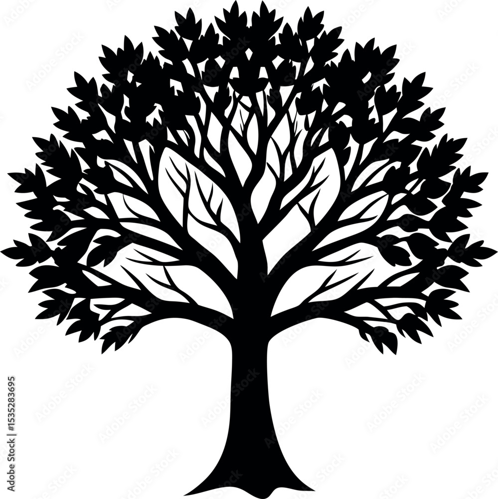 Obraz premium Black Silhouette of a Tree