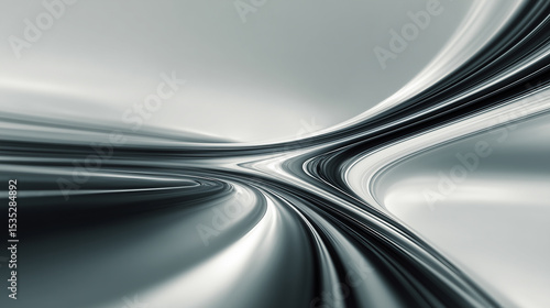 Abstract view of flowing lines creating a sense of movement and depth with a monochromatic color palette