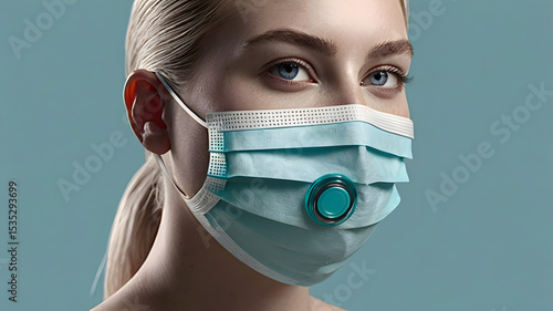 Wallpaper Mural High-quality 3D render of various colorful virus particles floating on a light blue background.  Torontodigital.ca