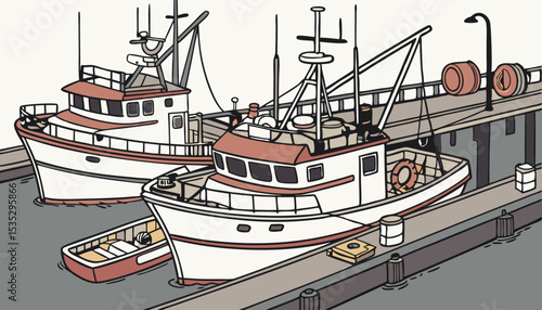 Commercial fishing boats of all kinds and sizes in Homer Harbor in Kachemak Bay, Kenai Peninsula              