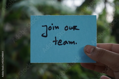 We are hiring trendy card post, Join our team recruiting message, Drop your CV sticky note message, Vacancy here icon