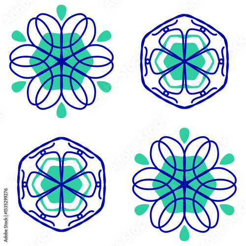 Italian ceramic tile pattern. Mediterranean porcelain pottery. Ethnic folk ornament. Mexican talavera, portuguese azulejo, spanish majolica, arabesque motif