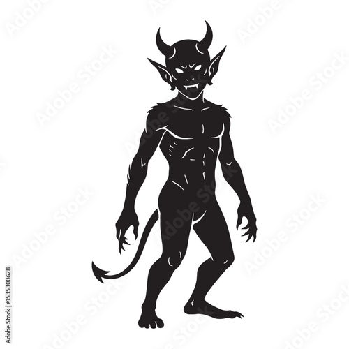 Wallpaper Mural Ancient Imp Legendary Little Demon Form Vector, Showing Its Rough Skin and Long, Pointed Tail - imp silhouette - imp vector - silhouette of imp - Imp illustration
 Torontodigital.ca