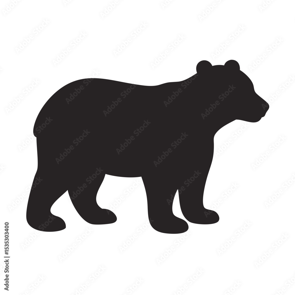 Fototapeta premium Simple Black Bear Silhouette o