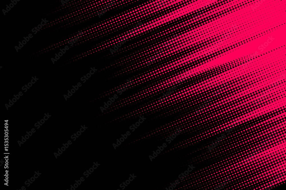 Fototapeta premium Pink, black gradient color halftone background pop art design. Comic book superhero dotted halftone texture
