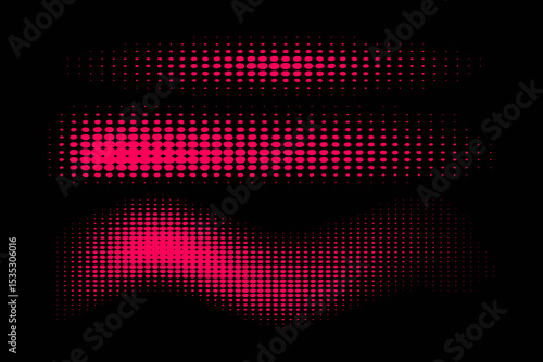 Pink, black gradient color halftone background pop art design. Comic book superhero dotted halftone texture.vector.