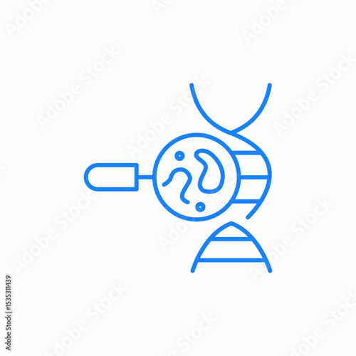 dna magnifying glass icon sign vector