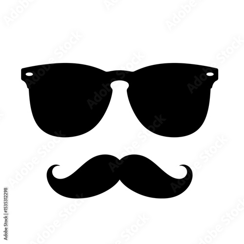 Glasses with moustache graphic trendy vector design.
