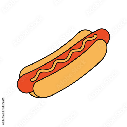 Flat color style and minimalist of a hot dog vector illustration