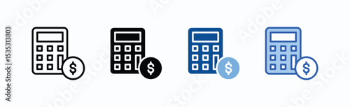 Calculator icon sheet multiple style collection isolated vector