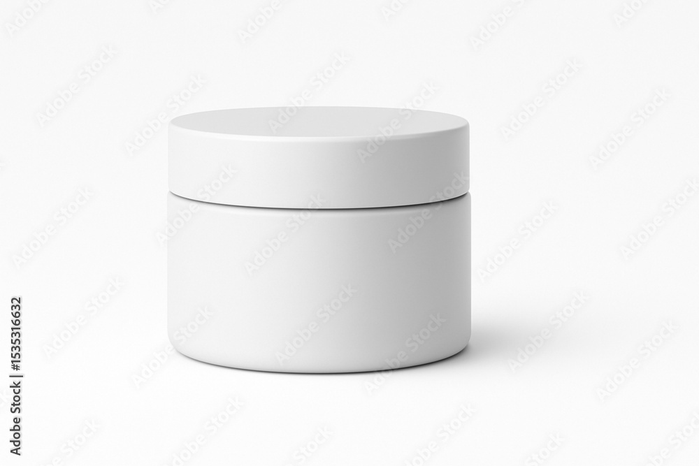 Modern body scrub jar in landscape studio photo on white background Modern body scrub jar in landscape studio photo on white background