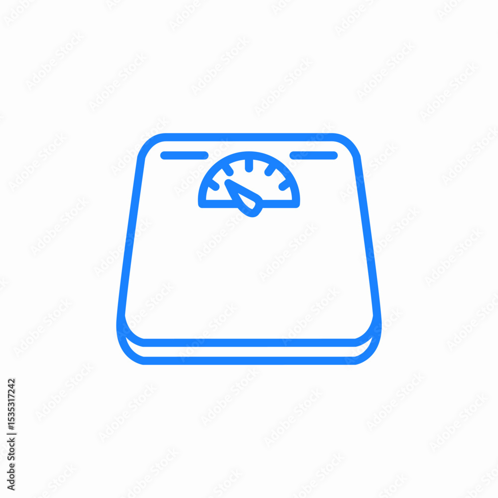 Fototapeta premium bathroom scale overweight icon sign vector