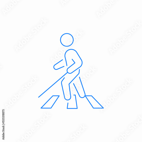 visually impaired peson walk icon sign vector