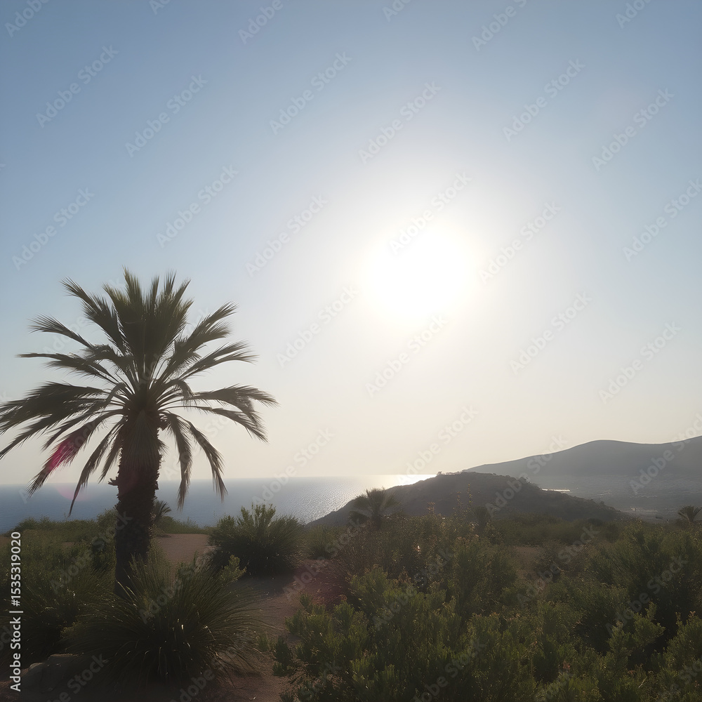 Obraz premium palm trees in the sunset