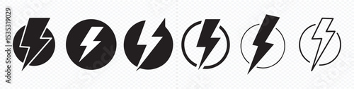Lightning icon vector isolated on a white background. Bolt icon vector. Energy and thunder electric icon