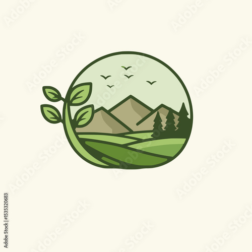 Nature Landscape with Leaves / Eco Tourism or Park