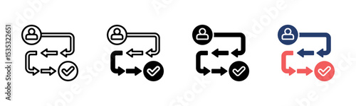 User Journey icon sheet multiple style collection