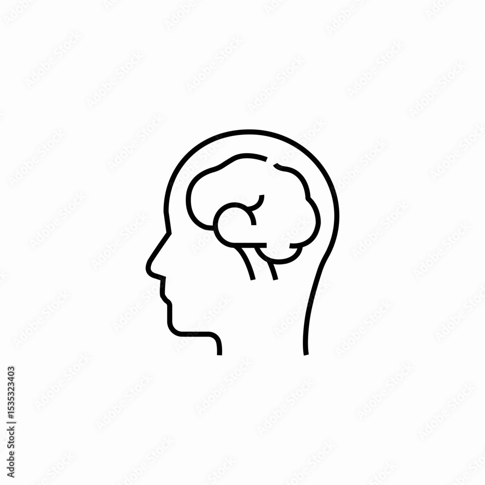 human brain icon sign vector human brain icon sign vector