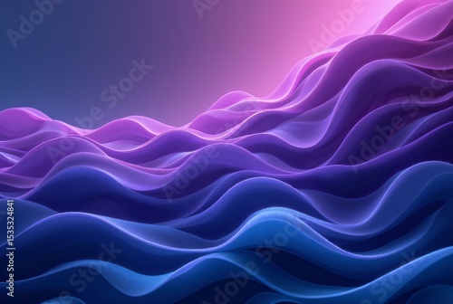 Wallpaper Mural Glowing Violet and Teal Layered Wave Pattern Torontodigital.ca
