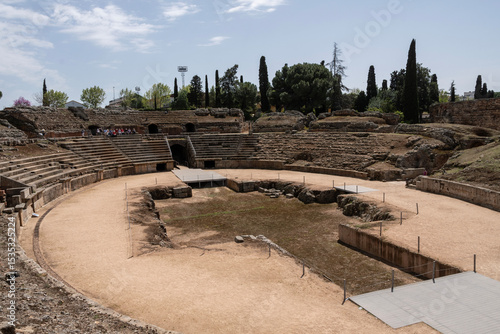 Quadro em tela Anfiteatro romano de Mérida, ruinas arqueológicas en Extremadura