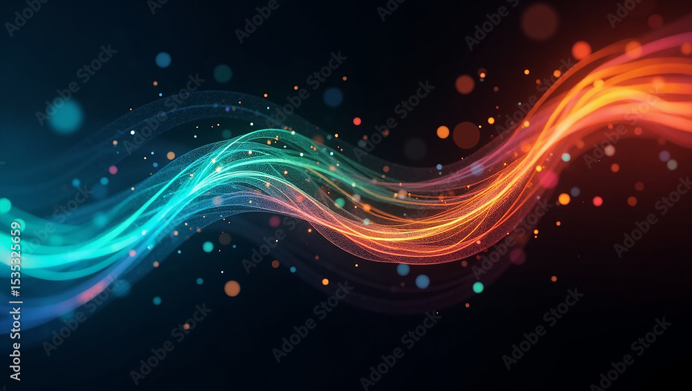 Fototapeta premium Abstract Colorful Wave Energy Flow Digital Art Background