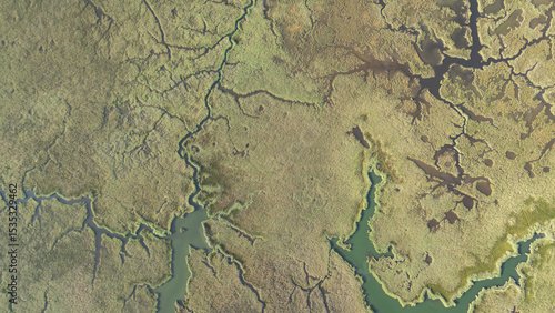 Fototapeta Naklejka Na Ścianę i Meble -  Aerial drone view of Dalyan delta and Iztuzu beach. Turkey. 