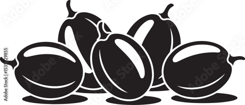 Silhouette Illustration of Fresh Gooseberries