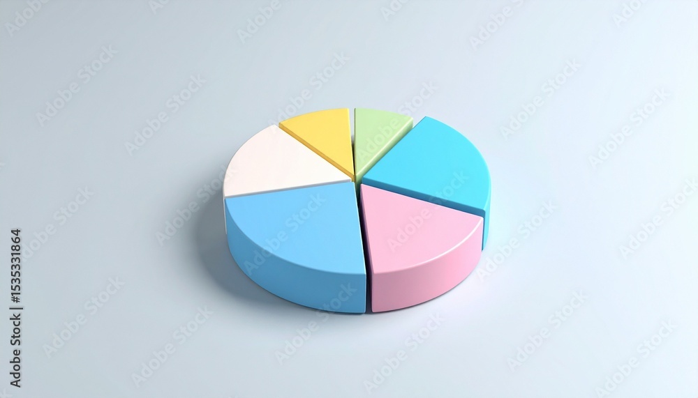 Obraz premium colorful pie chart on white background