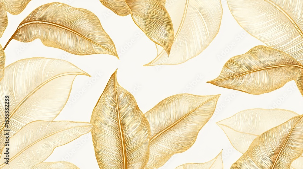 Delicate gold leaves on white background Delicate gold leaves on white background