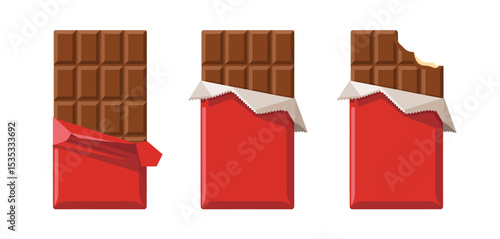 Three chocolate bars in red wrappers