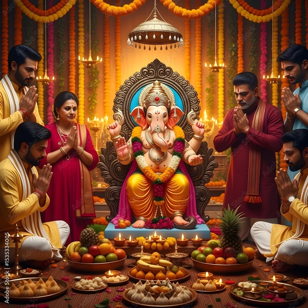 Fototapeta premium Traditional Vinayagar Chaturthi Festival Celebration Photo
